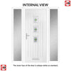 Country Style Aruba 3 Composite Front Door Set with Double Side Screen - Central Laptev Green Glass - Shown in Green