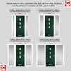 Country Style Aruba 3 Composite Front Door Set with Double Side Screen - Central Laptev Green Glass - Shown in Green