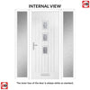 Country Style Aruba 3 Composite Front Door Set with Double Side Screen - Central Matisse Glass - Shown in Mouse Grey
