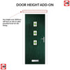 Country Style Aruba 3 Composite Front Door Set with Central Laptev Green Glass - Shown in Green