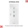 Country Style Aruba 3 Composite Front Door Set with Central Laptev Green Glass - Shown in Green
