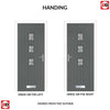 Country Style Aruba 3 Composite Front Door Set with Central Matisse Glass - Shown in Mouse Grey