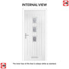 Country Style Aruba 3 Composite Front Door Set with Central Matisse Glass - Shown in Mouse Grey