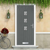 Country Style Aruba 3 Composite Front Door Set with Central Matisse Glass - Shown in Mouse Grey