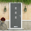 Country Style Aruba 3 Composite Front Door Set with Central Matisse Glass - Shown in Mouse Grey