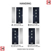 Country Style Aruba 3 Composite Front Door Set with Single Side Screen - Central Abstract Glass - Shown in Blue