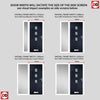 Country Style Aruba 3 Composite Front Door Set with Single Side Screen - Central Abstract Glass - Shown in Blue