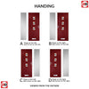 Country Style Aruba 3 Composite Front Door Set with Single Side Screen - Central Diamond Grey Glass - Shown in Red