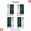 Country Style Aruba 3 Composite Front Door Set with Single Side Screen - Central Laptev Green Glass - Shown in Green