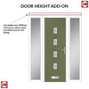 Country Style Aruba 4 Composite Front Door Set with Double Side Screen - Central Ellie Glass - Shown in Reed Green