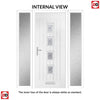 Country Style Aruba 4 Composite Front Door Set with Double Side Screen - Central Ellie Glass - Shown in Reed Green