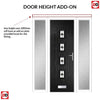 Country Style Aruba 4 Composite Front Door Set with Double Side Screen - Central Laptev Black Glass - Shown in Black