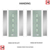 Country Style Aruba 4 Composite Front Door Set with Double Side Screen - Central Murano Green Glass - Shown in Chartwell Green