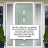 Country Style Aruba 4 Composite Front Door Set with Double Side Screen - Central Murano Green Glass - Shown in Chartwell Green