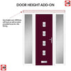 Country Style Aruba 4 Composite Front Door Set with Double Side Screen - Central Pusan Glass - Shown in Purple Violet