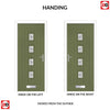 Country Style Aruba 4 Composite Front Door Set with Central Ellie Glass - Shown in Reed Green
