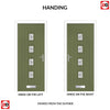 Country Style Aruba 4 Composite Front Door Set with Central Ellie Glass - Shown in Reed Green