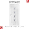 Country Style Aruba 4 Composite Front Door Set with Central Ellie Glass - Shown in Reed Green