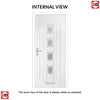 Country Style Aruba 4 Composite Front Door Set with Central Ellie Glass - Shown in Reed Green