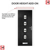 Country Style Aruba 4 Composite Front Door Set with Central Laptev Black Glass - Shown in Black
