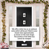 Country Style Aruba 4 Composite Front Door Set with Central Laptev Black Glass - Shown in Black