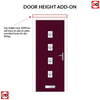 Country Style Aruba 4 Composite Front Door Set with Central Pusan Glass - Shown in Purple Violet