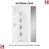 Country Style Aruba 4 Composite Front Door Set with Single Side Screen - Central Ellie Glass - Shown in Reed Green