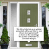 Country Style Aruba 4 Composite Front Door Set with Single Side Screen - Central Ellie Glass - Shown in Reed Green