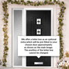 Country Style Aruba 4 Composite Front Door Set with Single Side Screen - Central Laptev Black Glass - Shown in Black
