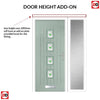Country Style Aruba 4 Composite Front Door Set with Single Side Screen - Central Murano Green Glass - Shown in Chartwell Green