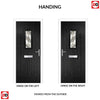 Country Style Catalina 1 Composite Front Door Set with Clarity Brass Glass - Shown in Black