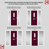Country Style Catalina 1 Composite Front Door Set with Double Side Screen - Kupang Red Glass - Shown in Purple Violet