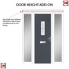 Country Style Catalina 1 Composite Front Door Set with Double Side Screen - Pusan Glass - Shown in Slate Grey