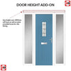 Country Style Catalina 1 Composite Front Door Set with Double Side Screen - Mirage Glass - Shown in Pastel Blue