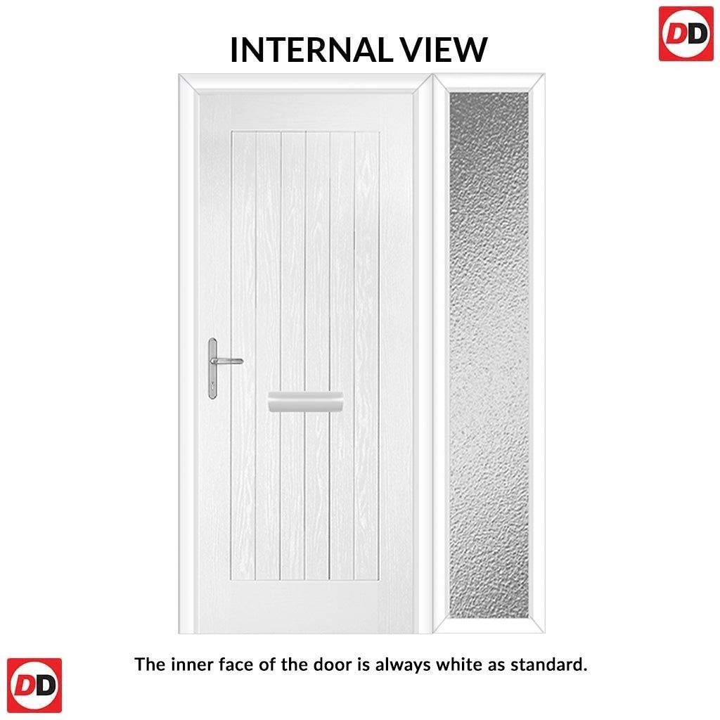 Country Style Composite Solid Door Set with Single Side Screen - Shown