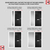 Country Style Composite Solid Door Set with Single Side Screen - Shown in Black