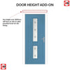 Country Style Debonaire 2 Composite Front Door Set with Central Sandblast Ellie Glass - Shown in Pastel Blue