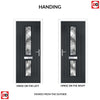 Country Style Debonaire 2 Composite Front Door Set with Central Abstract Glass - Shown in Anthracite Grey