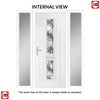 Country Style Debonaire 2 Composite Front Door Set with Double Side Screen - Central Abstract Glass - Shown in Anthracite Grey