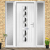 Country Style Debonaire 2 Composite Front Door Set with Double Side Screen - Central Jet Glass - Shown in White