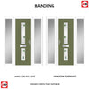 Country Style Debonaire 2 Composite Front Door Set with Double Side Screen - Central Kupang Green Glass - Shown in Reed Green