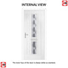 Country Style Debonaire 2 Composite Front Door Set with Central Jet Glass - Shown in White