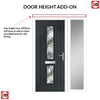 Country Style Debonaire 2 Composite Front Door Set with Single Side Screen - Central Abstract Glass - Shown in Anthracite Grey
