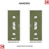 Country Style Firenza 3 Composite Front Door Set with Clarity Brass Glass - Shown in Reed Green