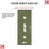 Country Style Firenza 3 Composite Front Door Set with Clarity Brass Glass - Shown in Reed Green