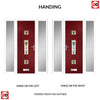 Country Style Firenza 3 Composite Front Door Set with Double Side Screen - Central Whitton Victoria Glass - Shown in Red
