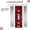 Country Style Firenza 3 Composite Front Door Set with Double Side Screen - Central Whitton Victoria Glass - Shown in Red