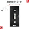 Country Style Firenza 3 Composite Front Door Set with Central Roma Glass - Shown in Black