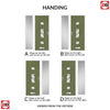 Country Style Firenza 3 Composite Front Door Set with Single Side Screen - Clarity Brass Glass - Shown in Reed Green