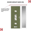 Country Style Firenza 3 Composite Front Door Set with Single Side Screen - Clarity Brass Glass - Shown in Reed Green